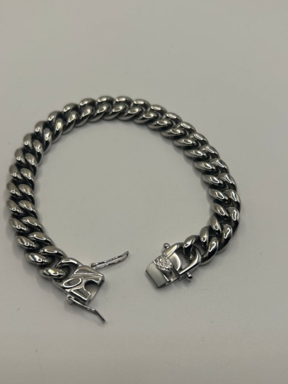 Stackable Silver Cuban Bracelet 10mm 8.5in Waterproof Durable Layering Unisex